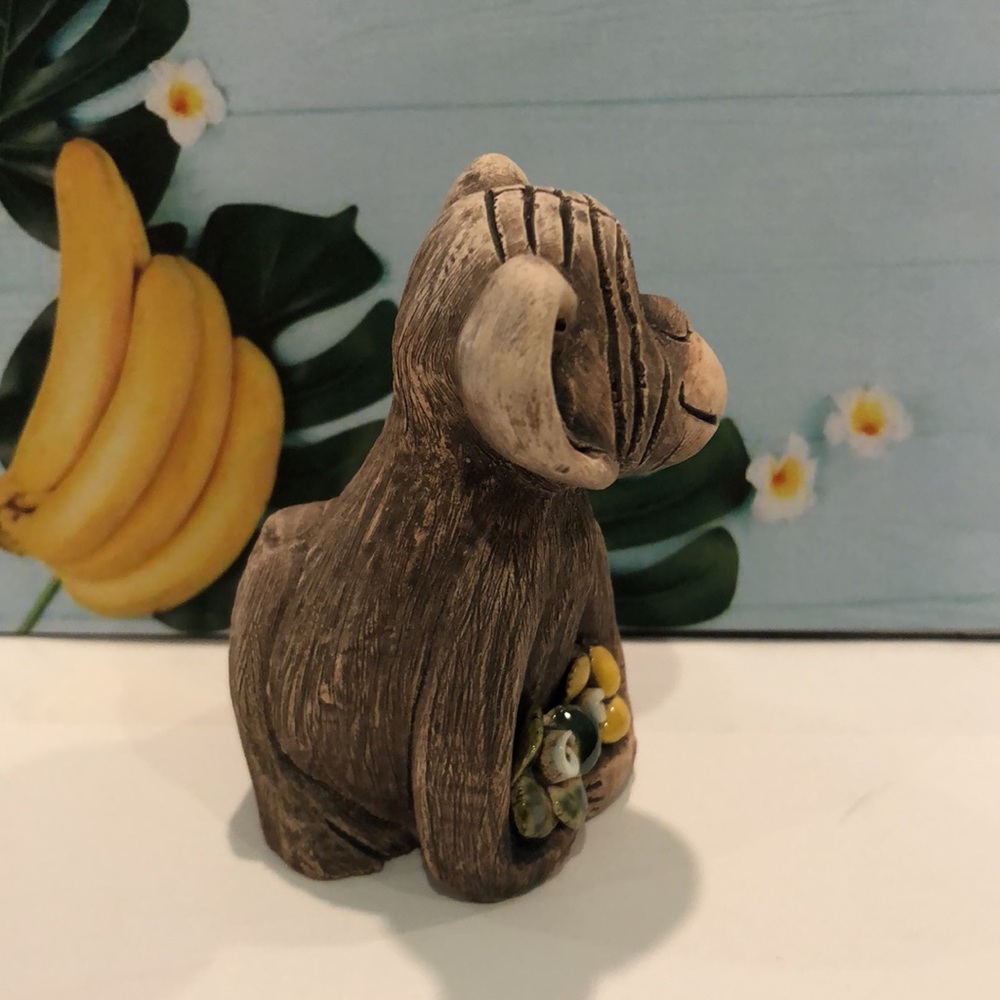 Rare Vintage Artesania Rinconada Retired Chimpanzee with Flowers Figurine - New - Picture 6 of 8